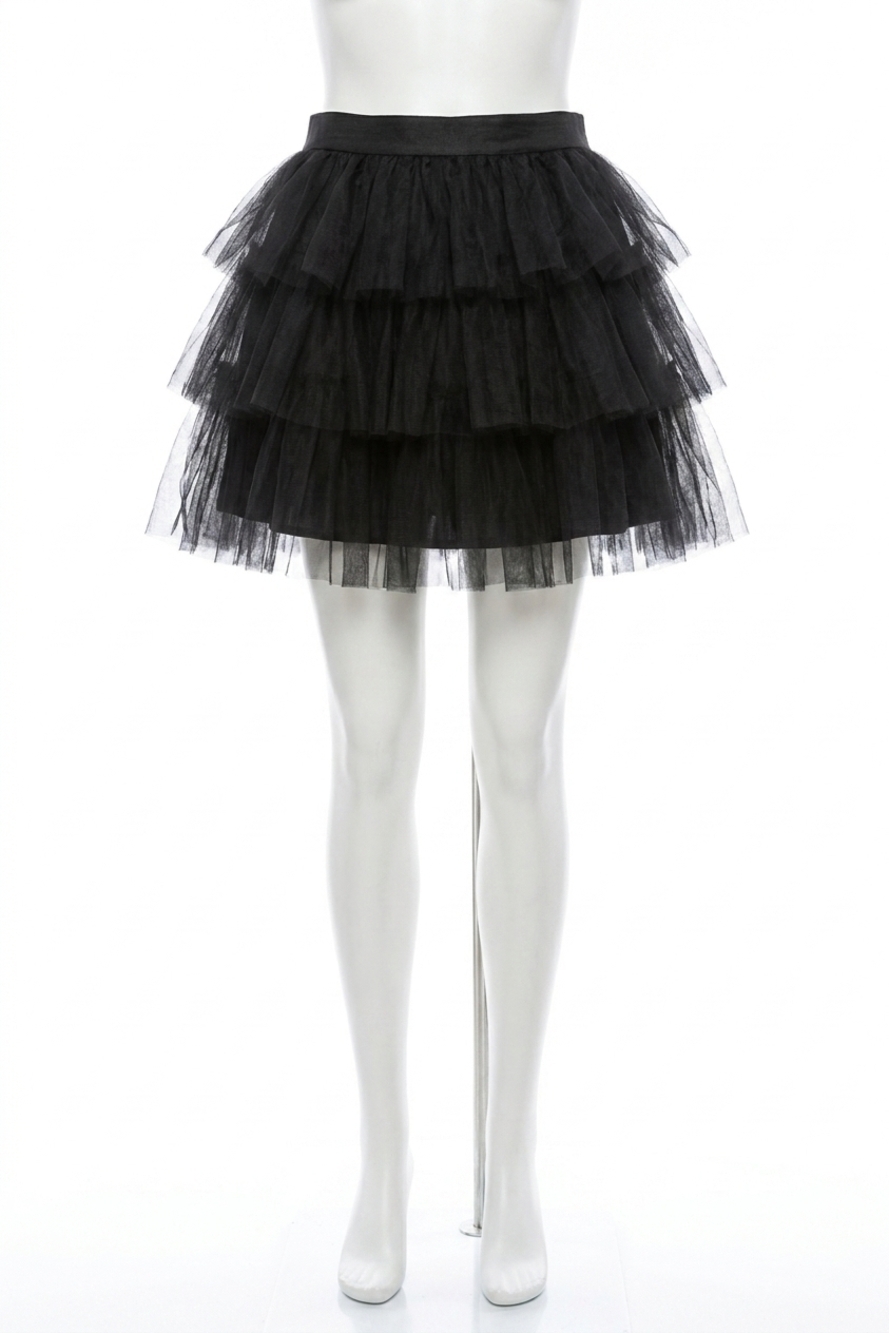 NEW MABLE layered tulle skirt in black